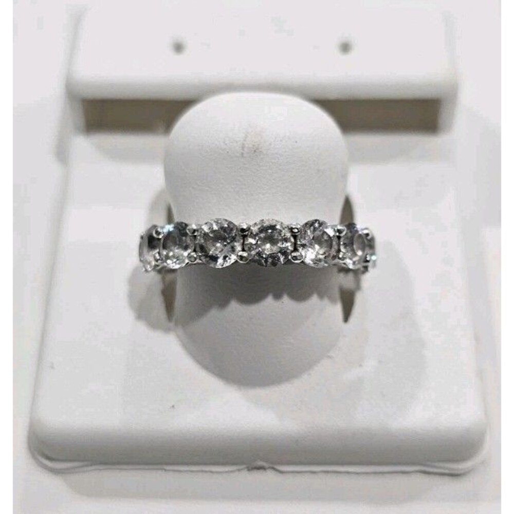 Cubic Zirconia Channel Set Eternity Ring Sterling Silver 925 Size 6